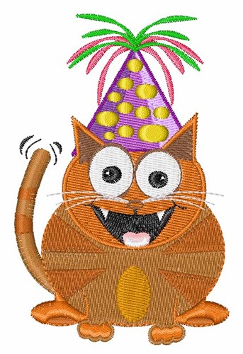 Party Cat Machine Embroidery Design