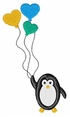 Valentine Penguin Machine Embroidery Design