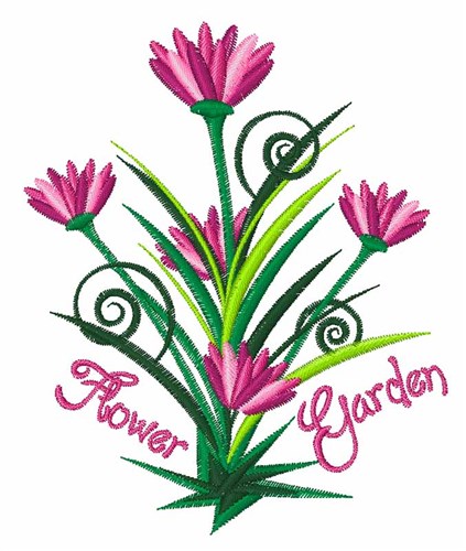 Flower Garden Machine Embroidery Design