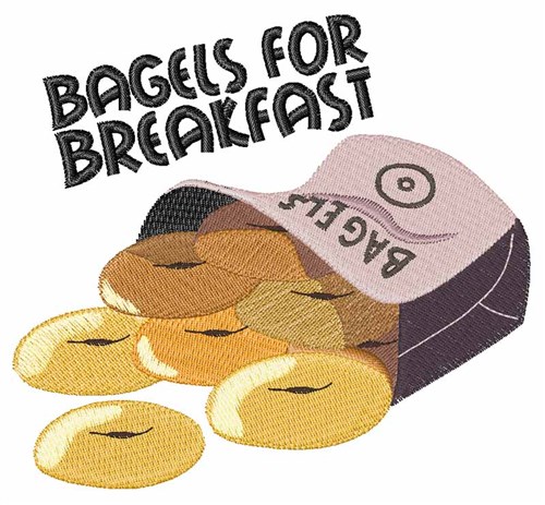 Breakfast Bagels Machine Embroidery Design