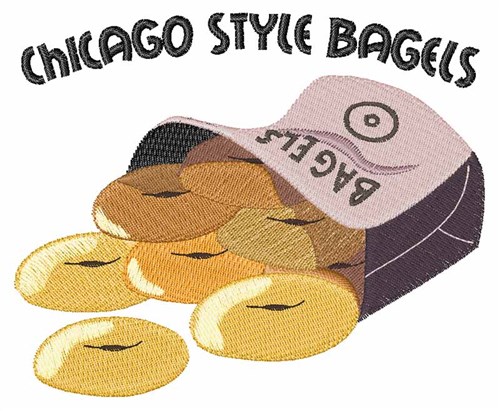 Chicago Bagels Machine Embroidery Design