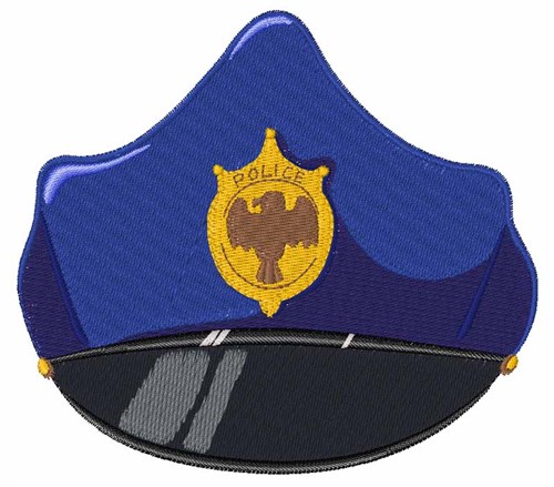 Police Hat Machine Embroidery Design