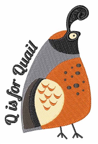 Q For Quail Machine Embroidery Design