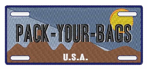 Pack Your Bags Machine Embroidery Design