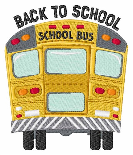 Back To School Bus Machine Embroidery Design
