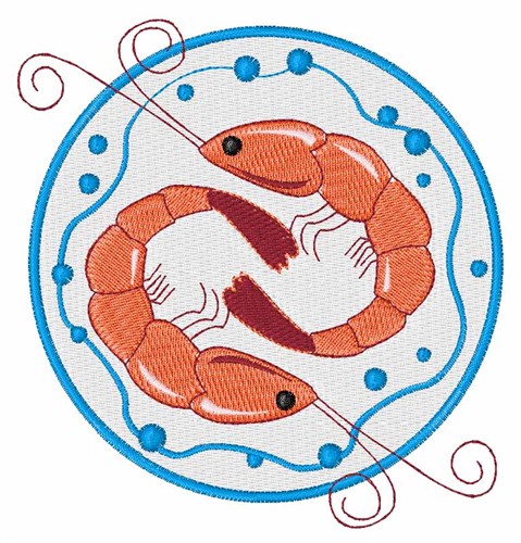 Two Shrimp Machine Embroidery Design