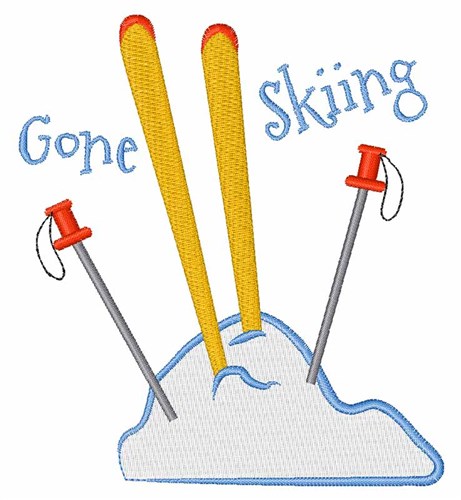 Gone Skiing Machine Embroidery Design