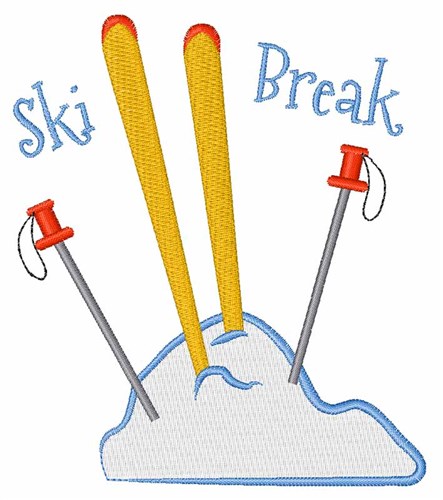 Ski Break Machine Embroidery Design