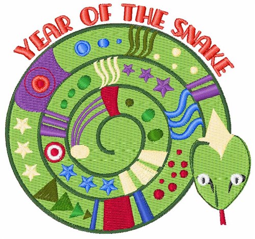 Year Of Snake Machine Embroidery Design