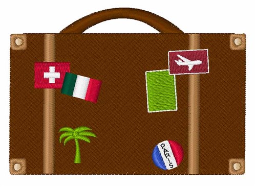 Travel Luggage Machine Embroidery Design