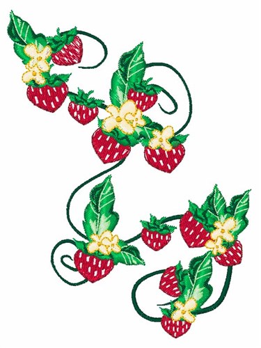 Strawberry Vine Machine Embroidery Design