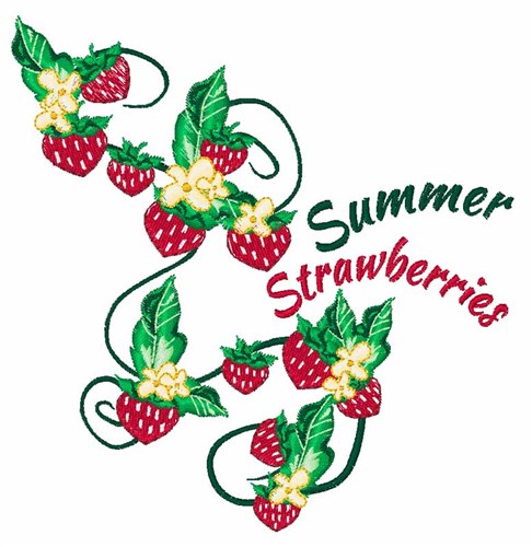 Summer Strawberries Machine Embroidery Design