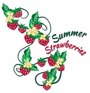 Picture of Summer Strawberries Machine Embroidery Design