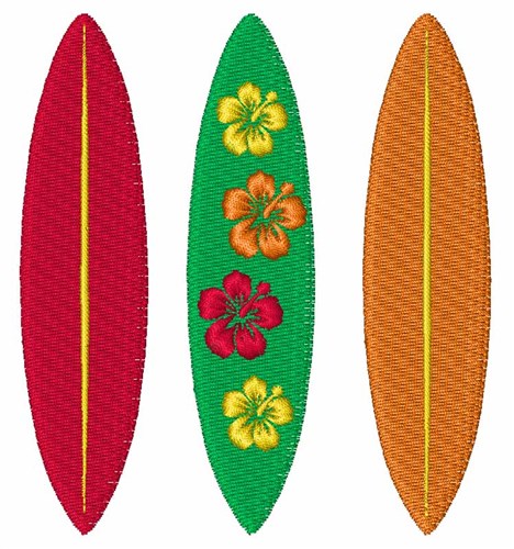 Surf Boards Machine Embroidery Design