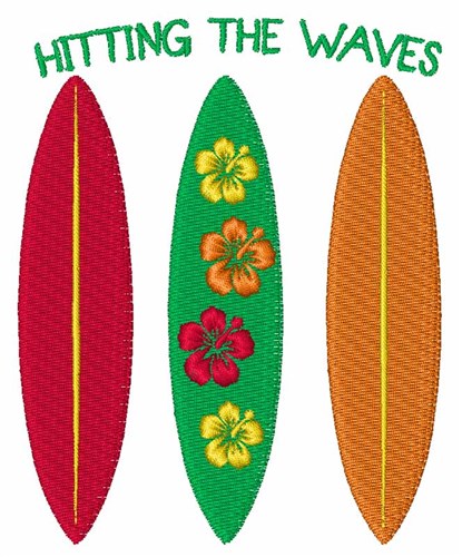 Hittiing The Waves Machine Embroidery Design