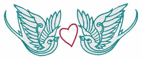 Love Doves Machine Embroidery Design