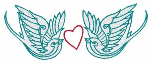 Picture of Love Doves Machine Embroidery Design