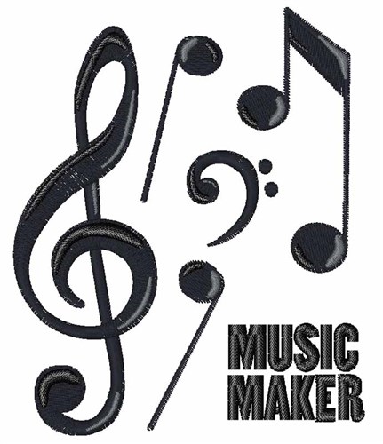 Music Maker Machine Embroidery Design