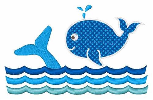 Blue Whales Machine Embroidery Design