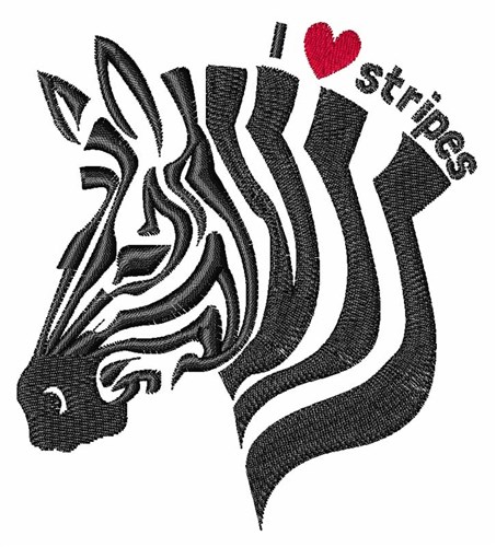 I Love Stripes Machine Embroidery Design