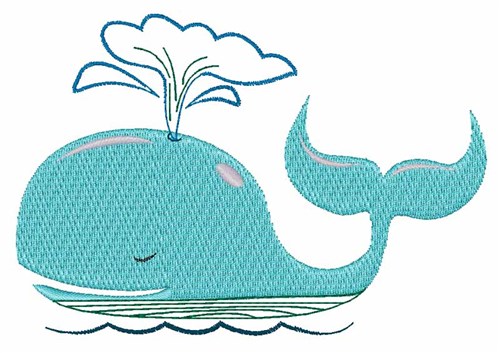 Spouting Whale Machine Embroidery Design
