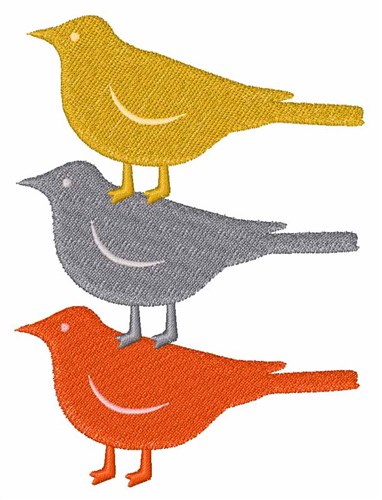 Three Birds Machine Embroidery Design