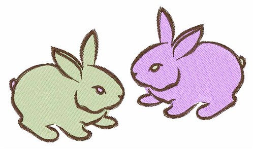 Two Bunnies Machine Embroidery Design