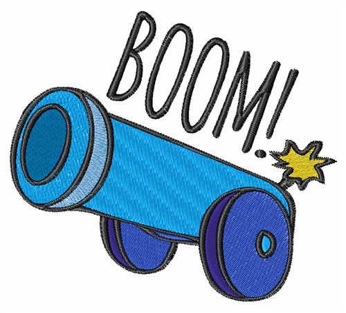 Boom Cannon Machine Embroidery Design