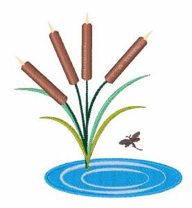 Picture of Cattail Pond Machine Embroidery Design
