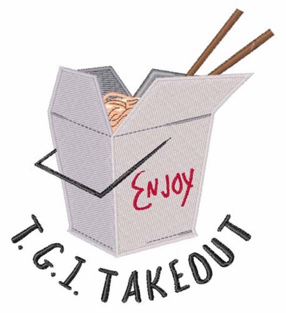 Picture of TGI Takeout Machine Embroidery Design