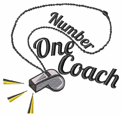 Number One Coach Machine Embroidery Design