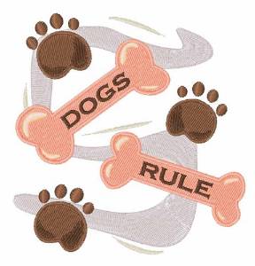 Picture of Dogs Rule Machine Embroidery Design
