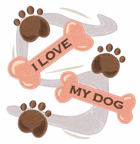 Love My Dog Machine Embroidery Design