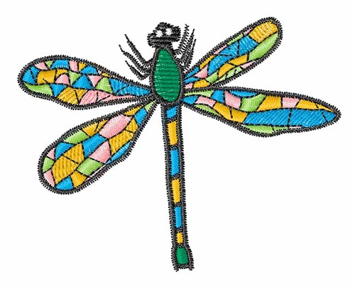 Colorful Dragonfly Machine Embroidery Design
