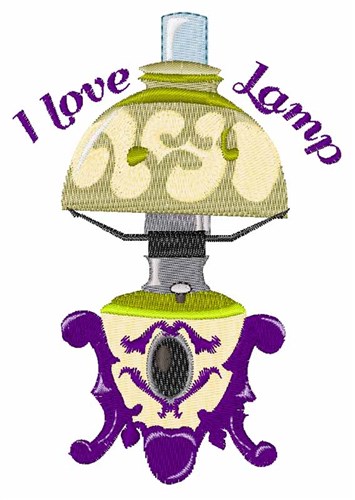I Love Lamp Machine Embroidery Design