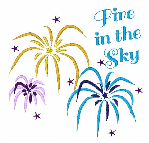 Fire in The Sky Machine Embroidery Design