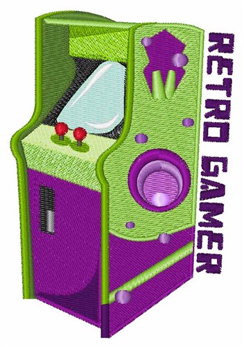Retro Gamer Machine Embroidery Design