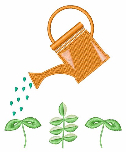 Watering Plants Machine Embroidery Design