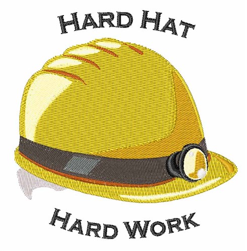 Hard Hat Machine Embroidery Design