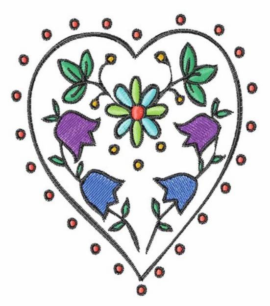 Picture of Flower Heart Machine Embroidery Design