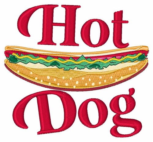 Hot Dog Machine Embroidery Design