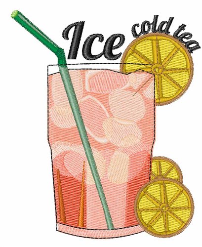 Ice Cold Tea Machine Embroidery Design