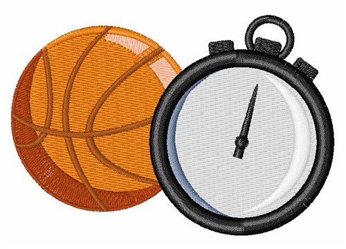 Basketball and Timer Machine Embroidery Design