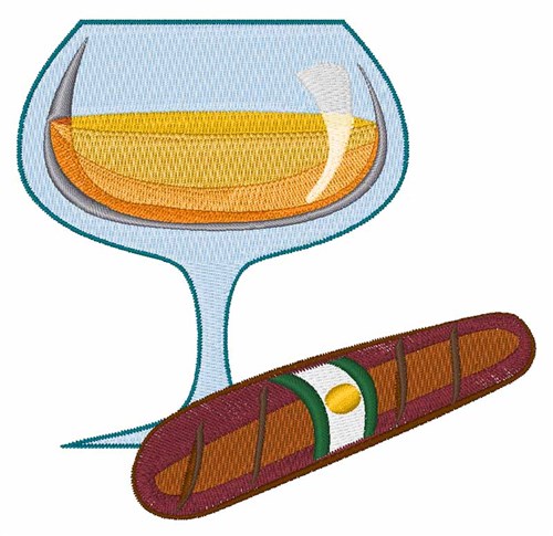 Brandy And Cigar Machine Embroidery Design