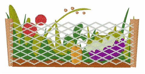 Vegetable Garden Machine Embroidery Design