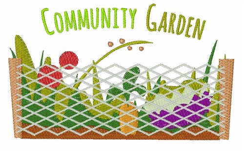 Community Garden Machine Embroidery Design