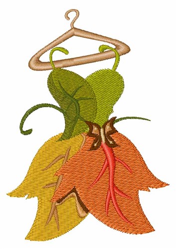 Leaf Dress Machine Embroidery Design