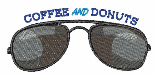 Coffee And Donuts Machine Embroidery Design