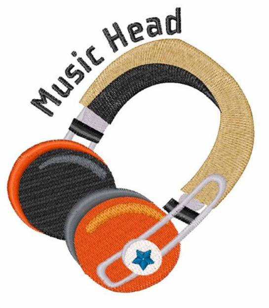Picture of Music Head Machine Embroidery Design