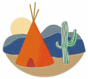 Picture of Teepee Scene Machine Embroidery Design